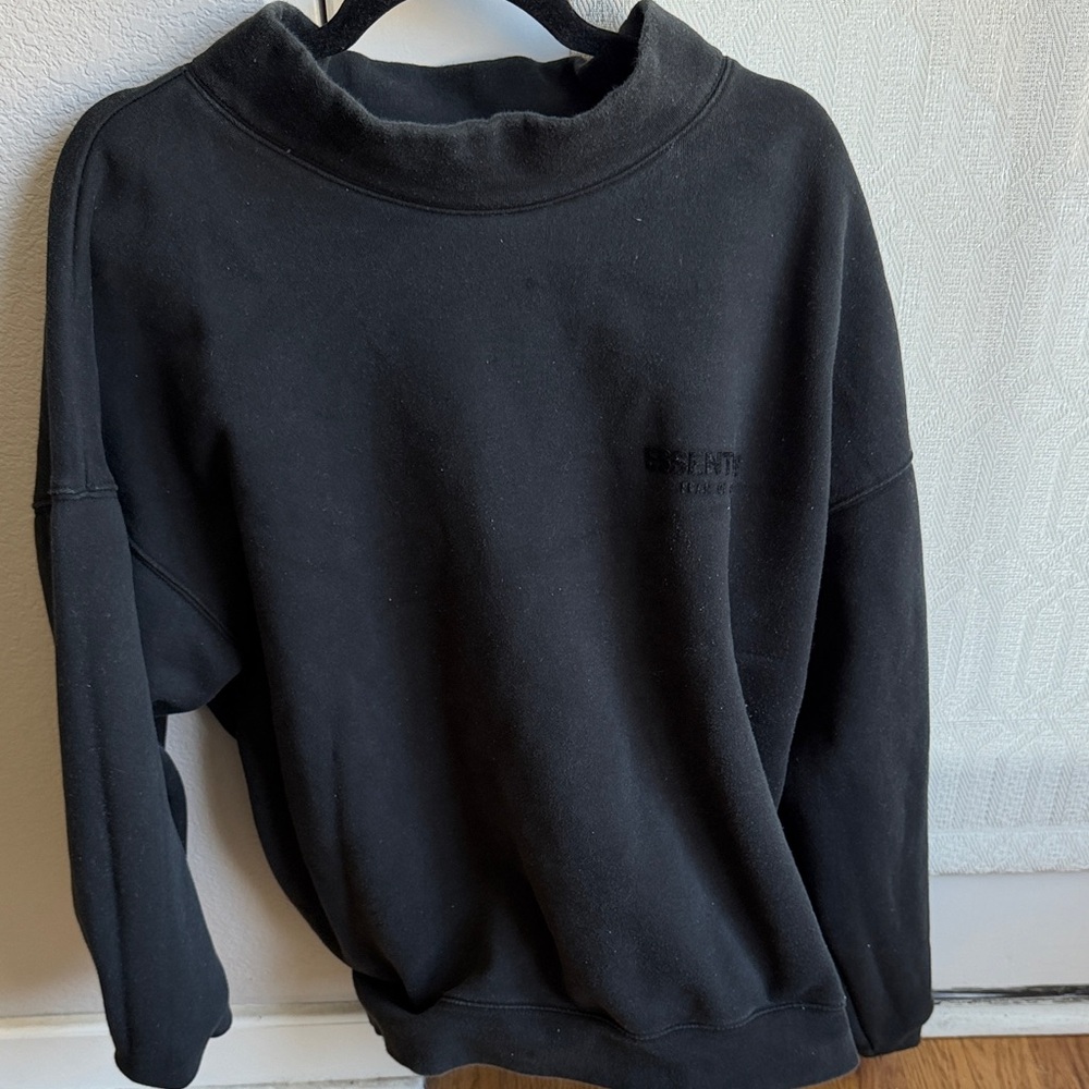 Essentials Black Crewneck Men's Sweater
